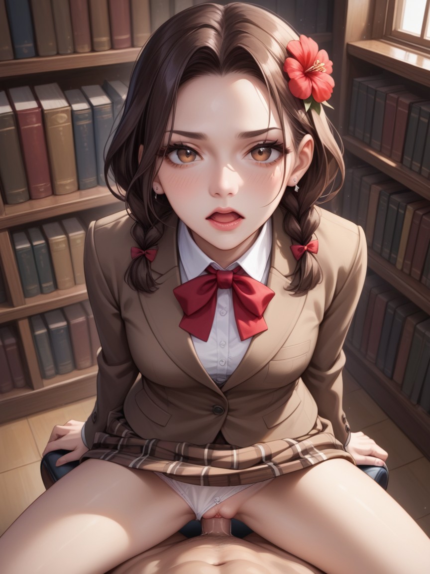 Orgasm, Spread Legs Wide, Library Hentai AI Porn