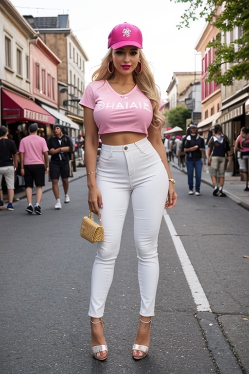 Extremely Thick Blonde Hair, Sexy Heels, Fake Lips AI Porn