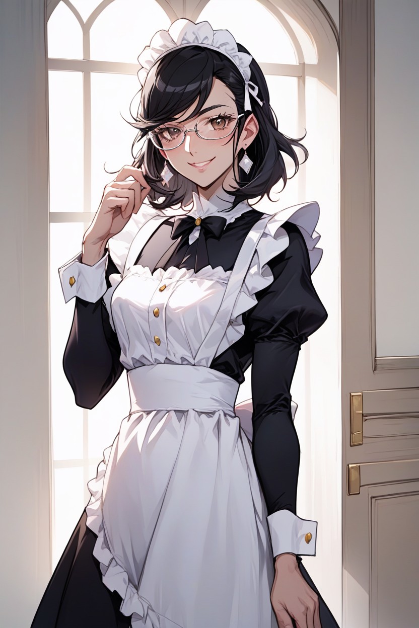 Super Detailed, Black Hair, Glasses Hentai IA