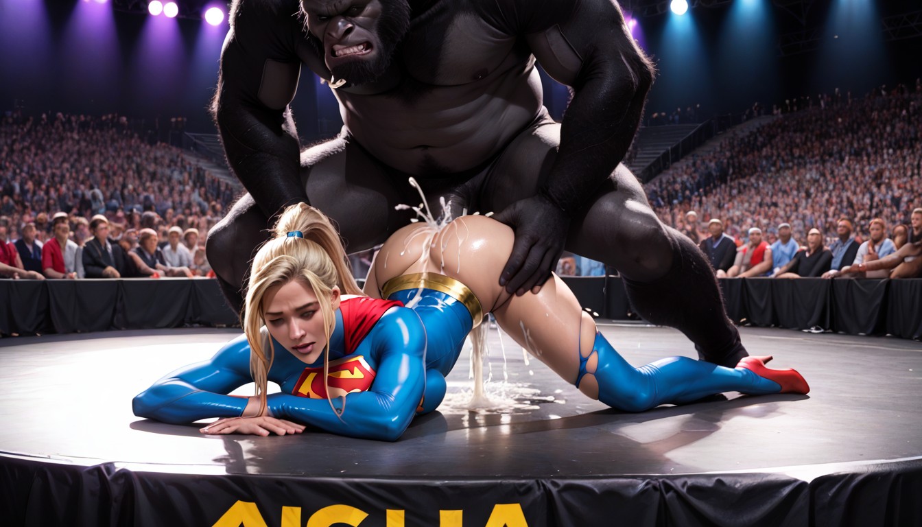 Full Body, Huge Gorilla Beast, All Crowd Watching AI Porn