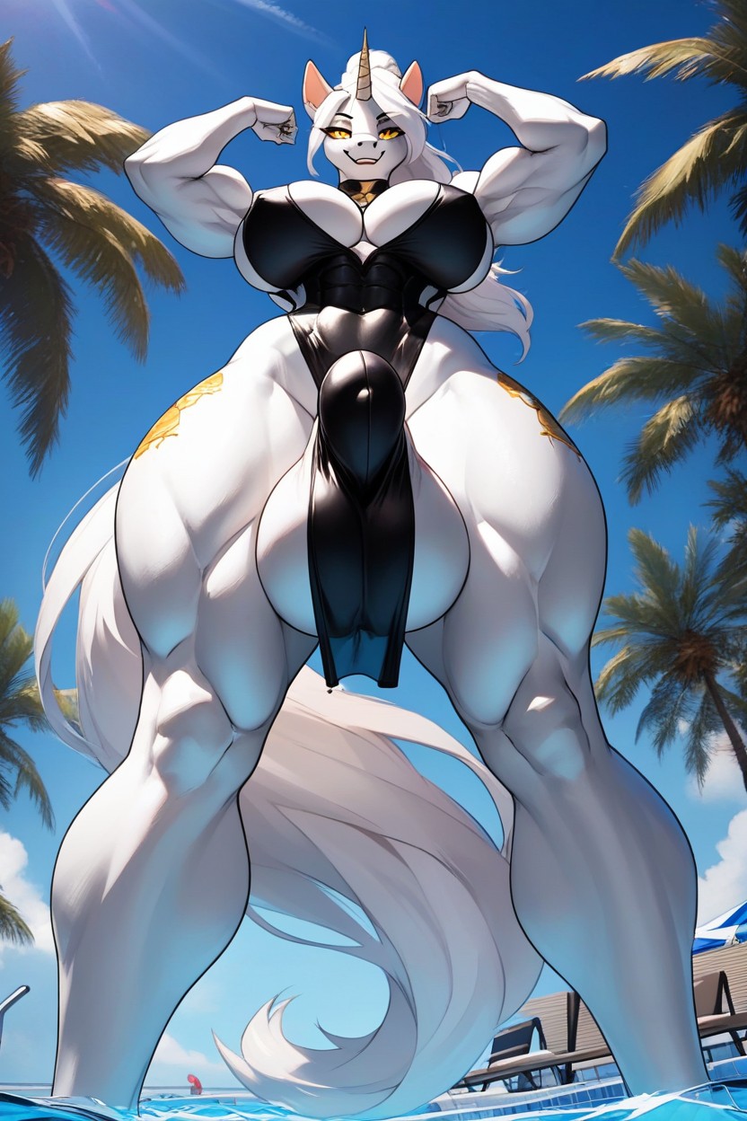 Golden Eyes, Swimsuit, Modelando Furry IA