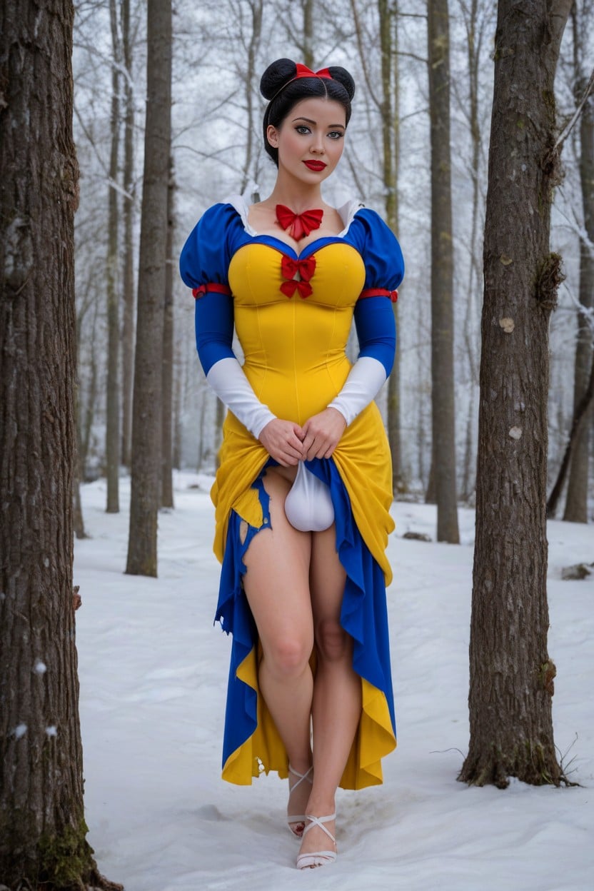 Yellow Skirt, Impeccable Aesthetics, Ultra Long Thick Eyelashes AI Porn