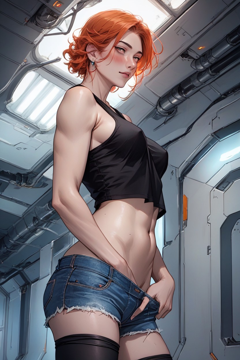 Chested, Hyperrealistic, Small Breasts Hentai AI Porn