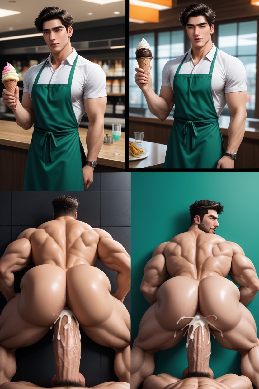 Absurd Res, Colour, Green Apron AI Gay Porn
