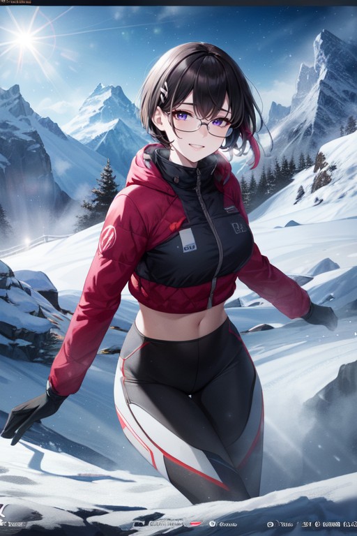 Relaxed Expression, Snowing, Bangs Hentai AI Porn