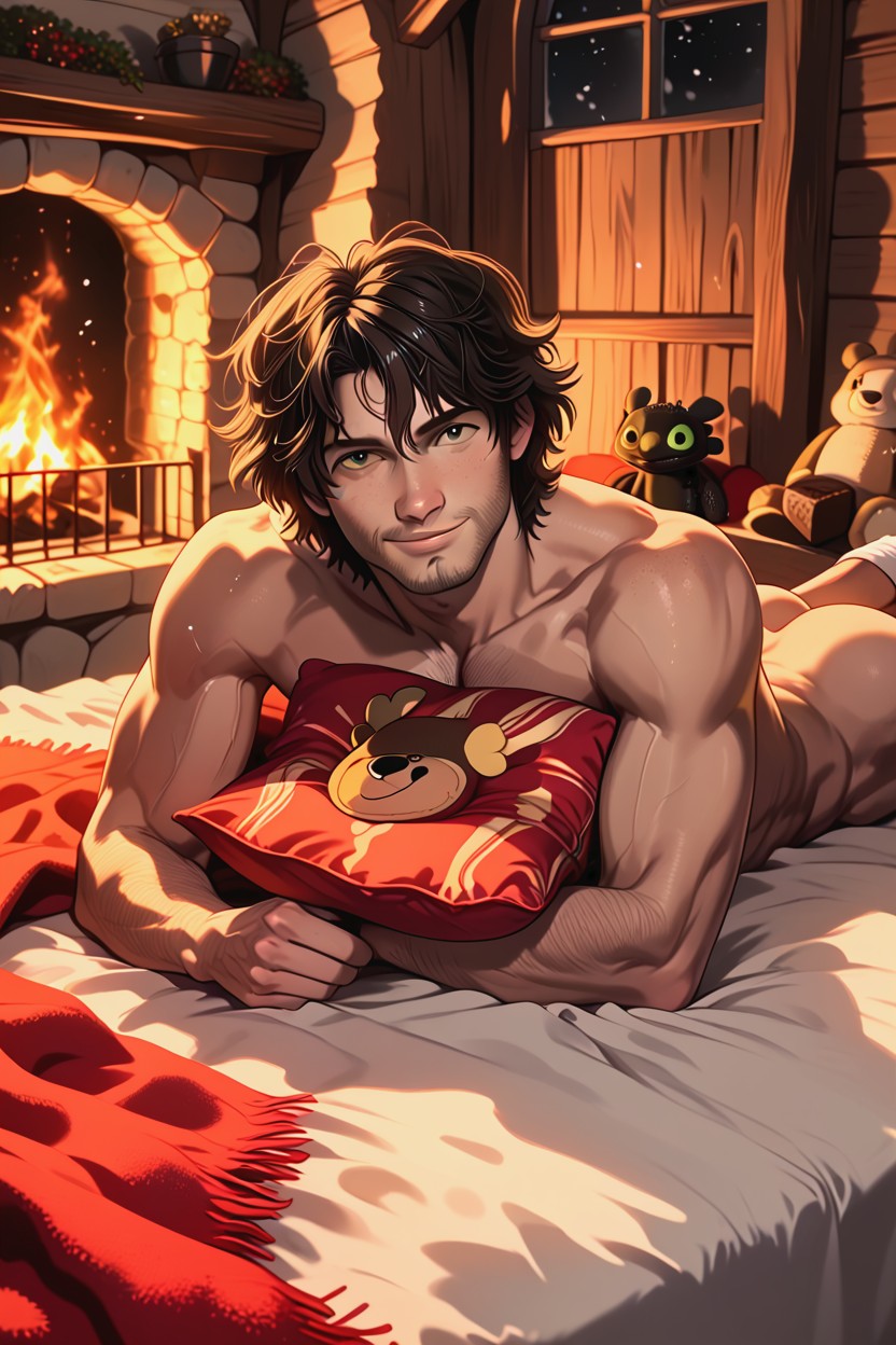 Snowing, 18+, Disheveled Hair AI Gay Porn