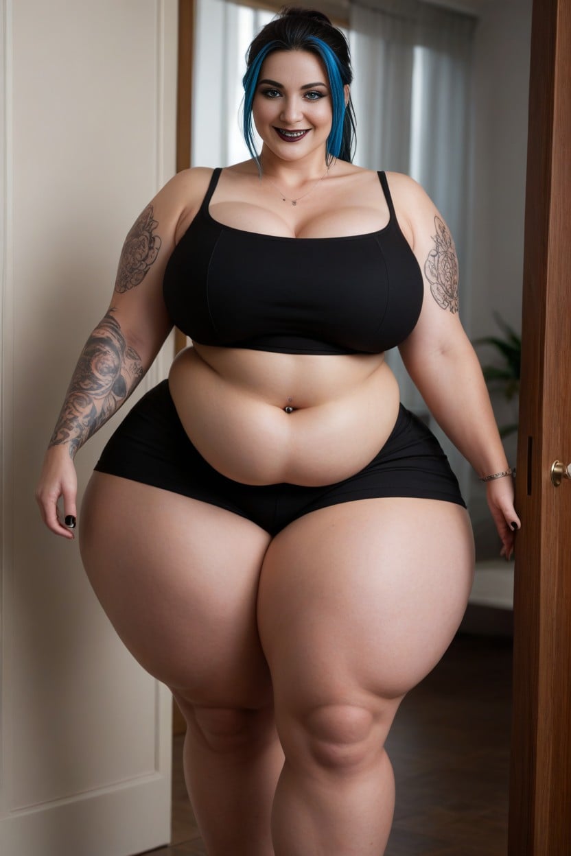 Massive Legs, Pale Skin, Tattoos On Legs AI Porn