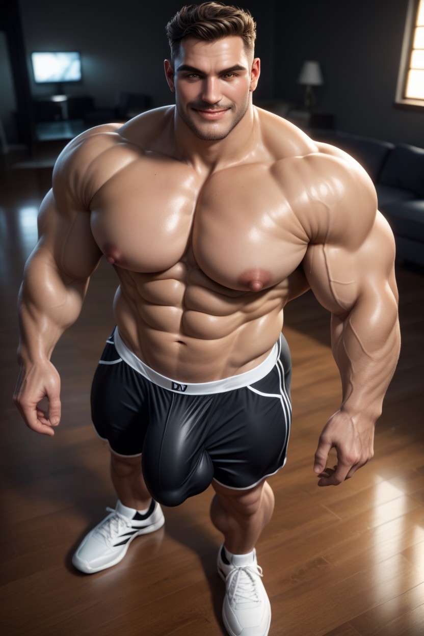 Naked, Big And Thick, Big White Monster Bulge AI Gay Porn