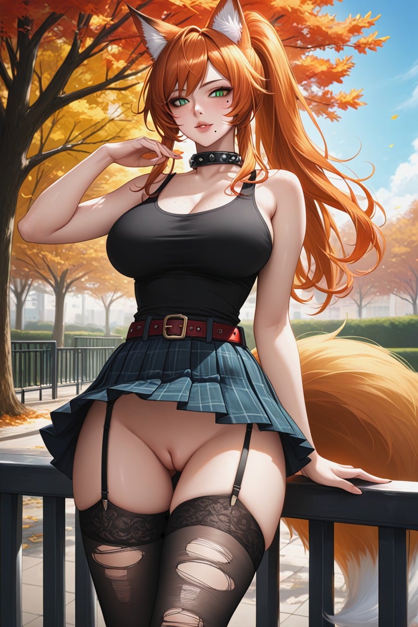 Perfect Anatomy, Detailed Natural Hair, Black Tank Top Hentai AI Porn