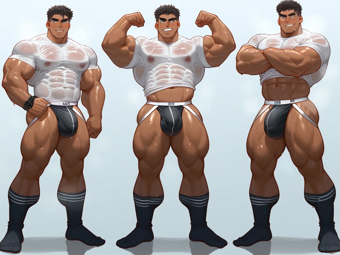 Standing, Wet T Shirt, Person AI Gay Porn