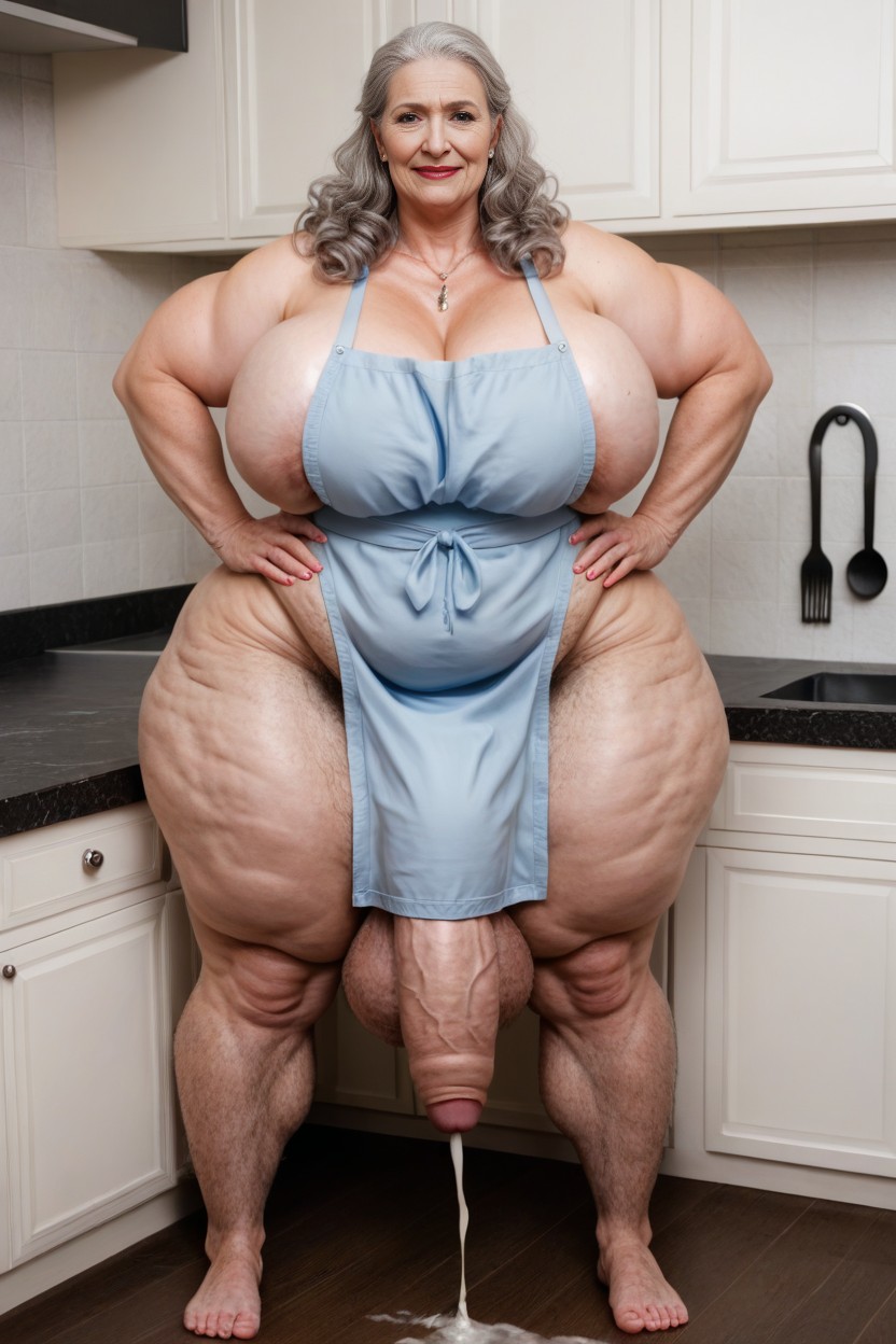 Hyper Hairy Chest Hair Extremely Massive Long Bulge Through Clothing, Really Long Legs, Food AI Porn