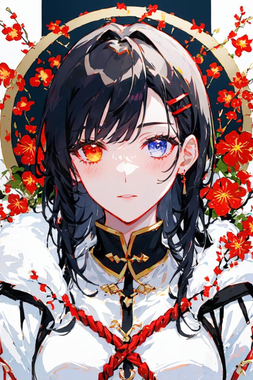 Blue Eye, Touching Face, Slight Build Hentai AI Porn