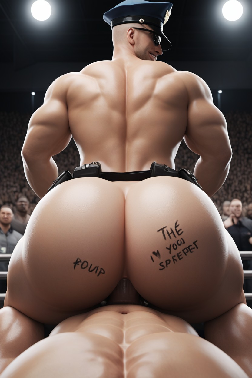 Power Bottom, Police Crowd, Hole Milks Dick Like A Machine AI Gay Porn