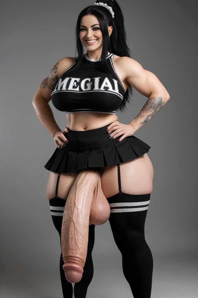 Pubic Hair, Hyper Gigantic Dick Expansion, Thick Shemale AI Porn