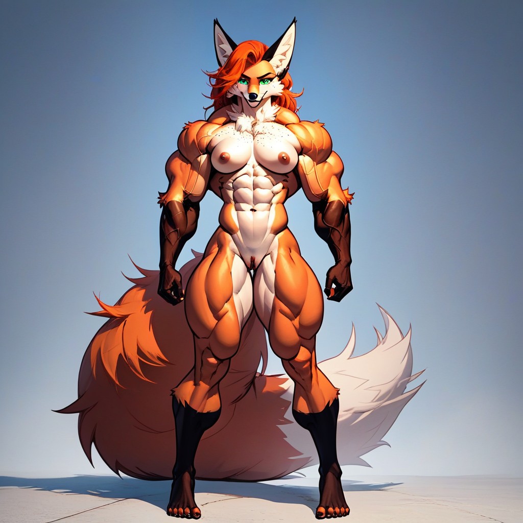 Confident, Big Tail, Bodybuilder Furry AI Porn