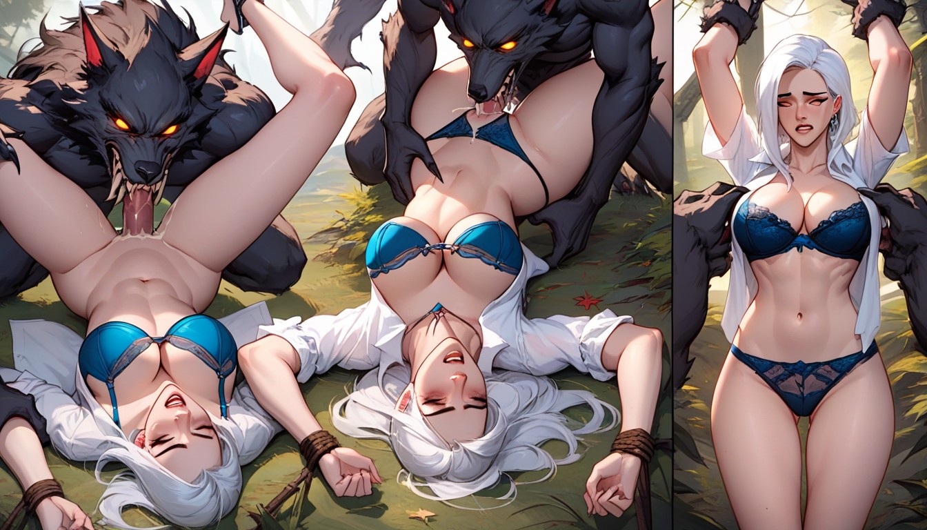 Hands Tied Above Head, Cleavage, Head Upside Down AI Porn