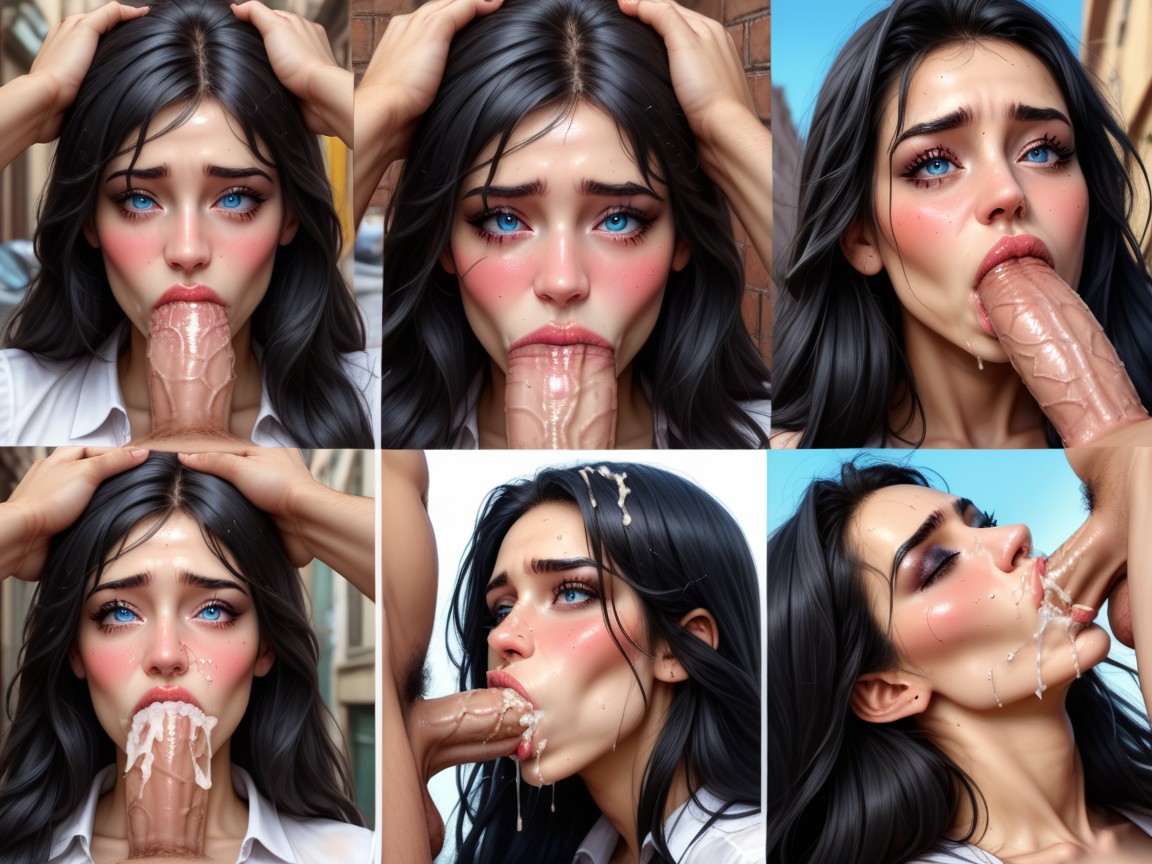 Looking Up At White Large Penis, Looking Directly At Penis, Face AI Porn