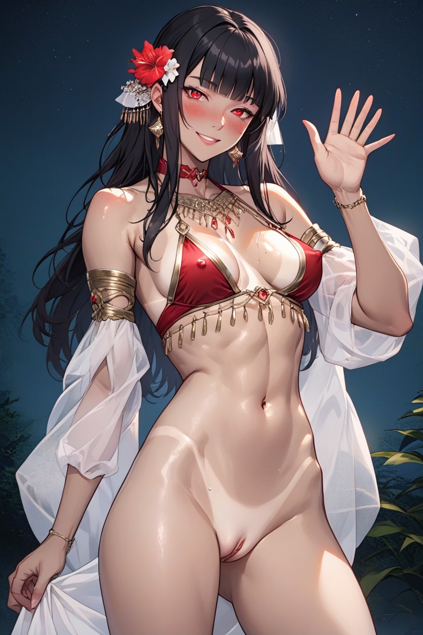 Dark Night, Close Up, Small Breasts Hentai AI Porn