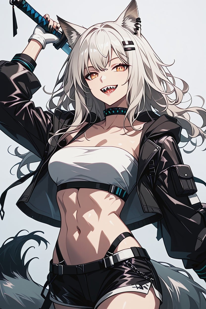 Smile, Open_clothes, Lappland_arknights Hentai AI Porn