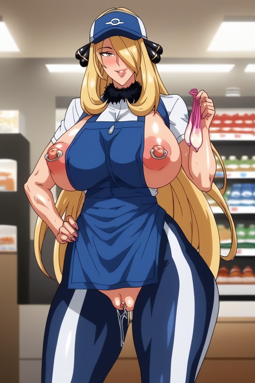 Pale White Skin, Hourglass Figure, Public Hentai AI Porn