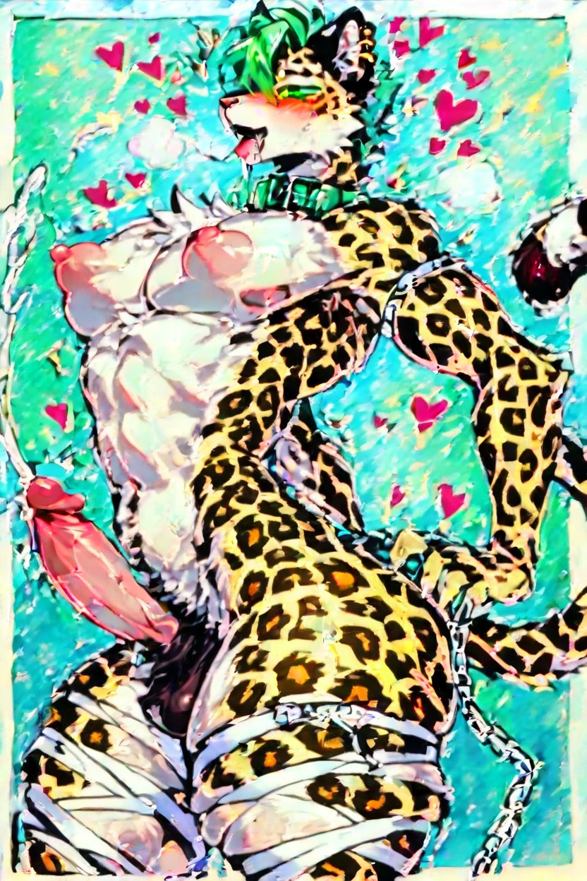 Penis Close Up, Big Balls, Side View Furry AI Porn