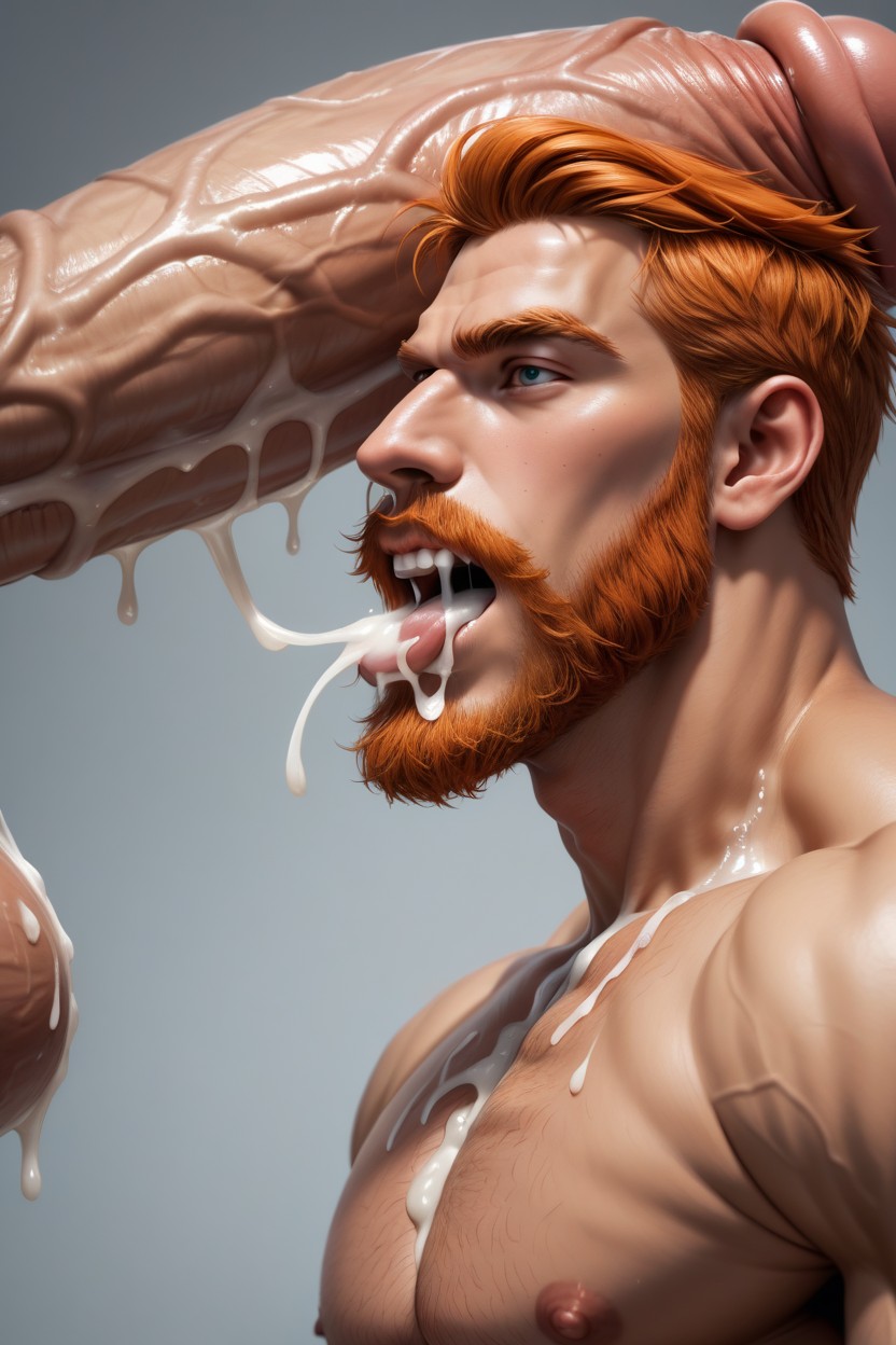 Anthro, Gagging, Hand On Head AI Gay Porn