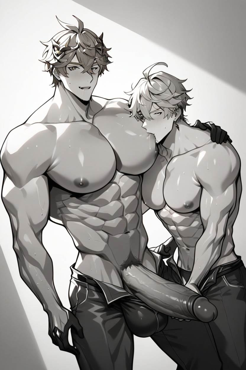 Nipples Grab, Penis Bulge, Horny AI Gay Porn