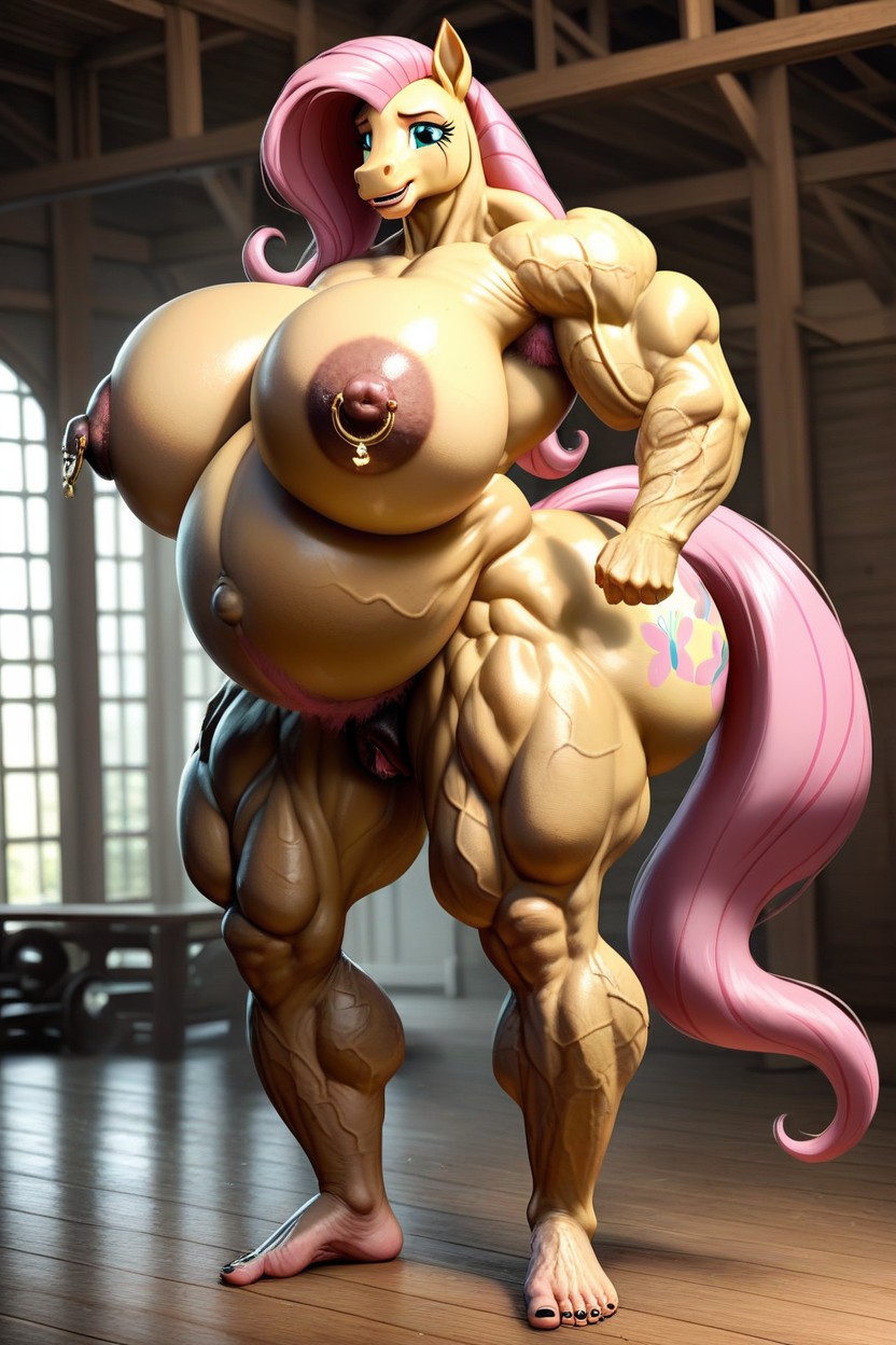 Huge Muscles, Visible Pussy, Pussy Furry AI Porn