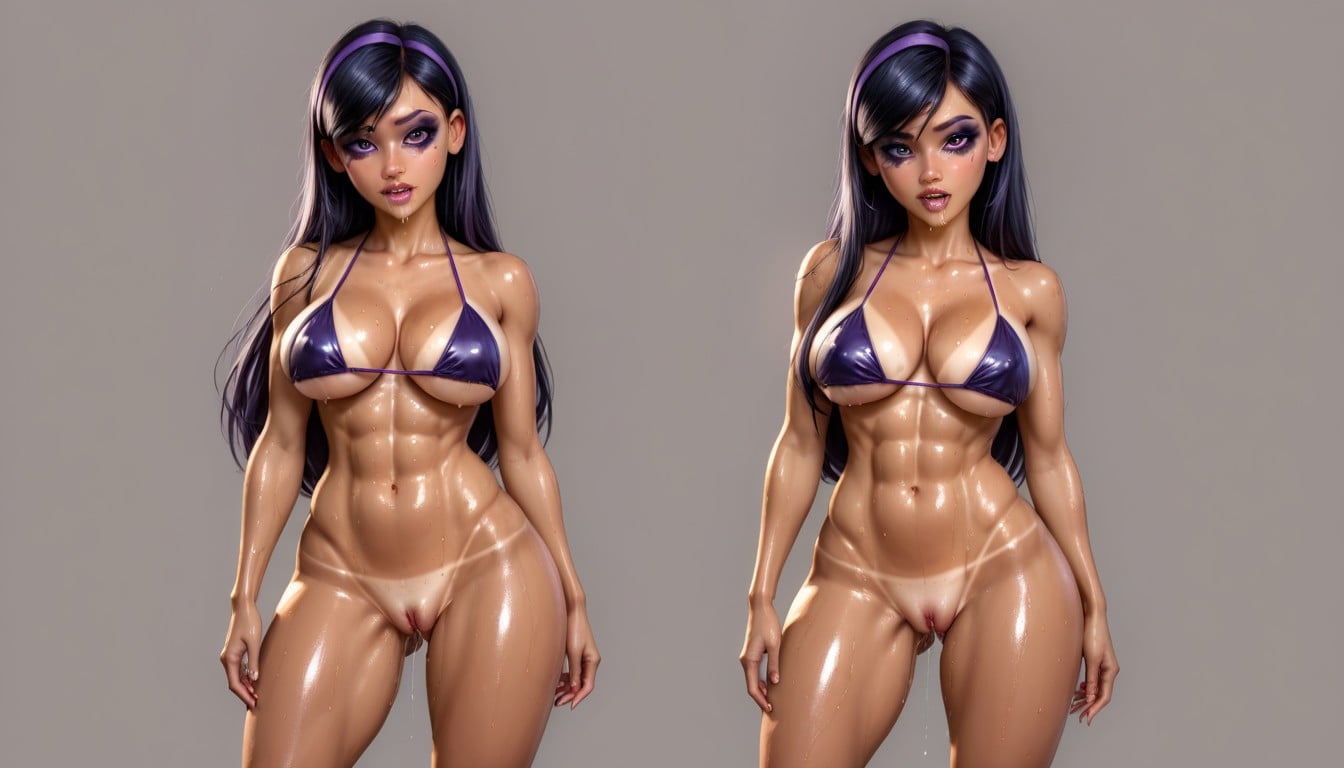 Spread Pussy, Standing, Gothic Makeup Hentai AI Porn