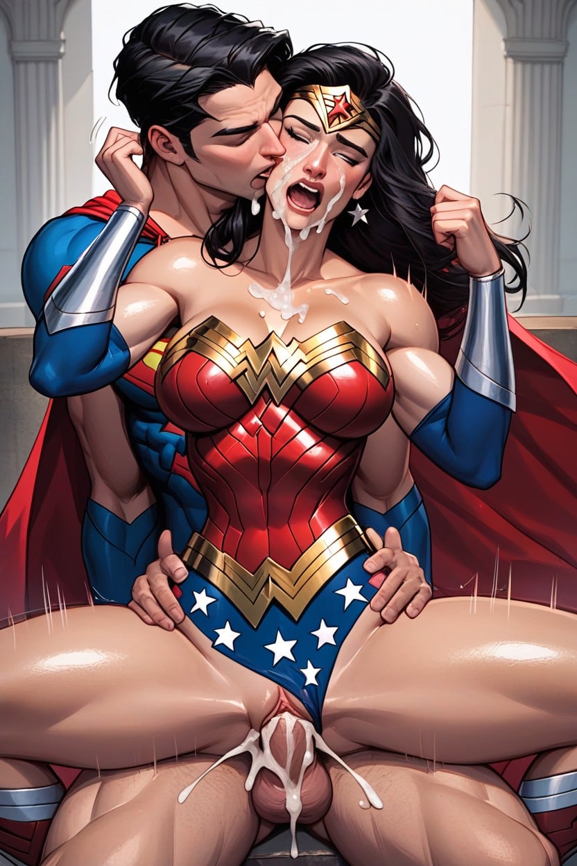 Romantic Sex, Wonder Womans Breasts Are Swinging, Cumshot AI Porn