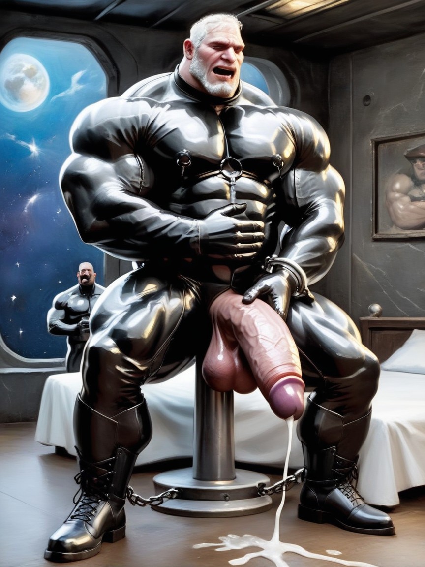 Agressive, Handcuffs, Massive Male Bodybuilders AI Gay Porn