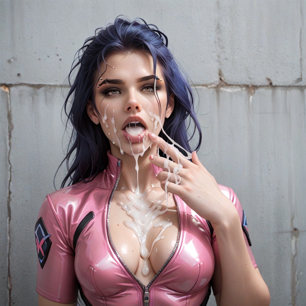 Hands Full Of Cum, Cum Dripping From Fingers, Big Cum Bubbles From Mouth AI Porn