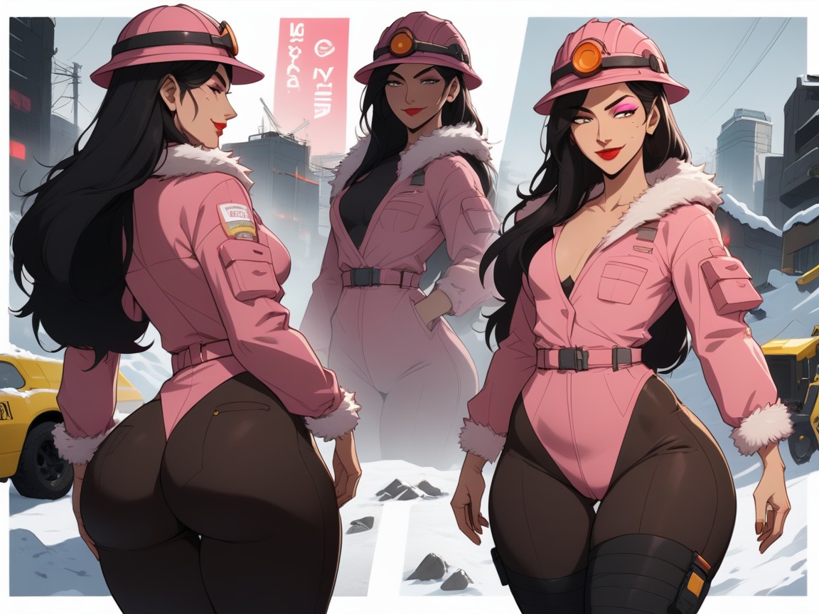 Rustic Afterimage, Wearing Pink Construction Clothes, Long Ass Width ラティーナAIエロ
