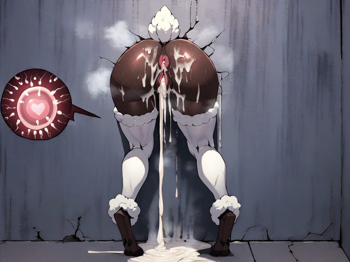 Excessive Cum, Drooling, Detailed Anus Furry AI Porn