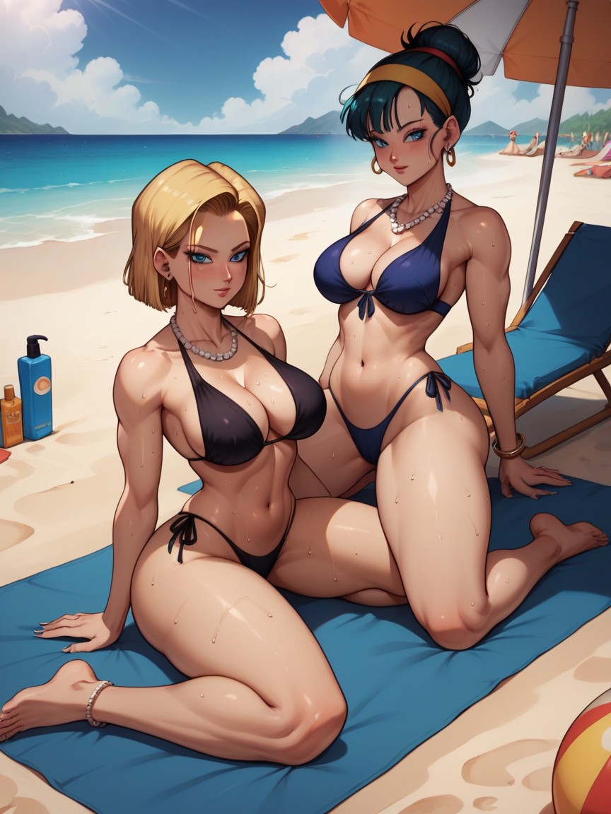 Spreading Legs, Horny, Females Hentai AI Porn