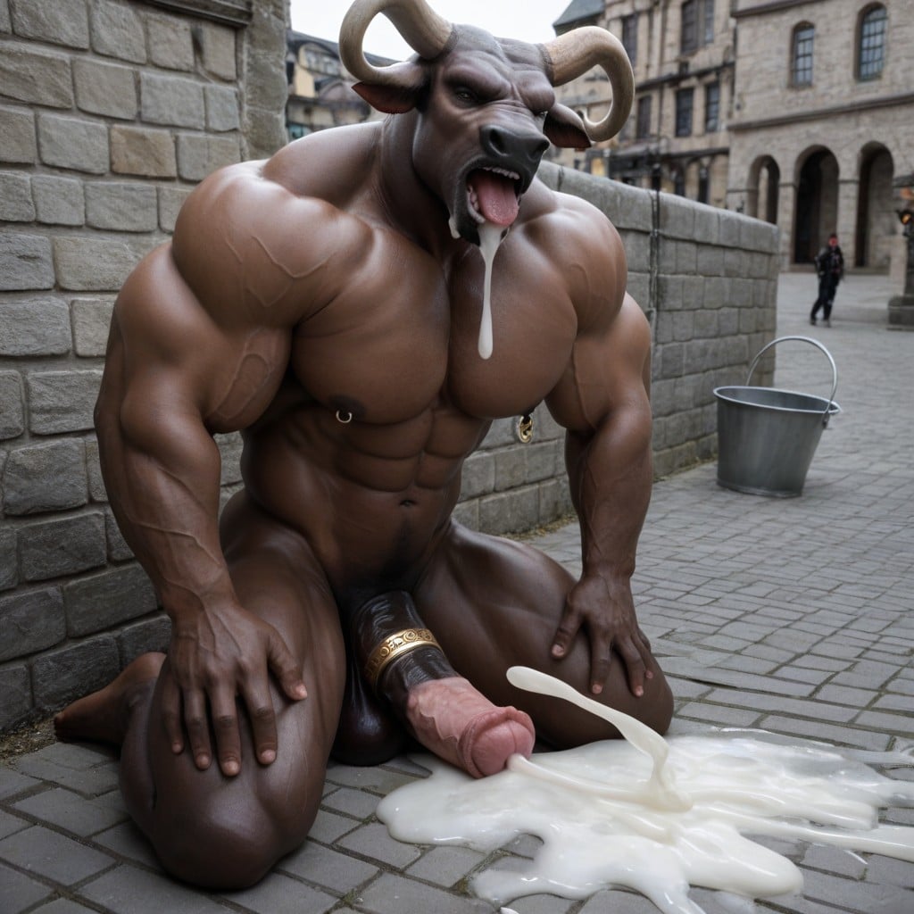 18+, Towering Minotaur Behemoth, Minotaurs Ahego Orgasm Expression AI Porn