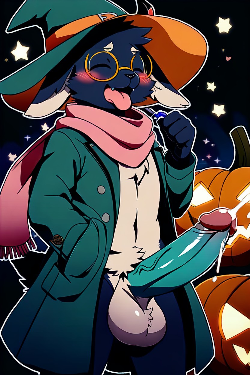 Pink Scarf, Cum, Halloween AI Gay Porn