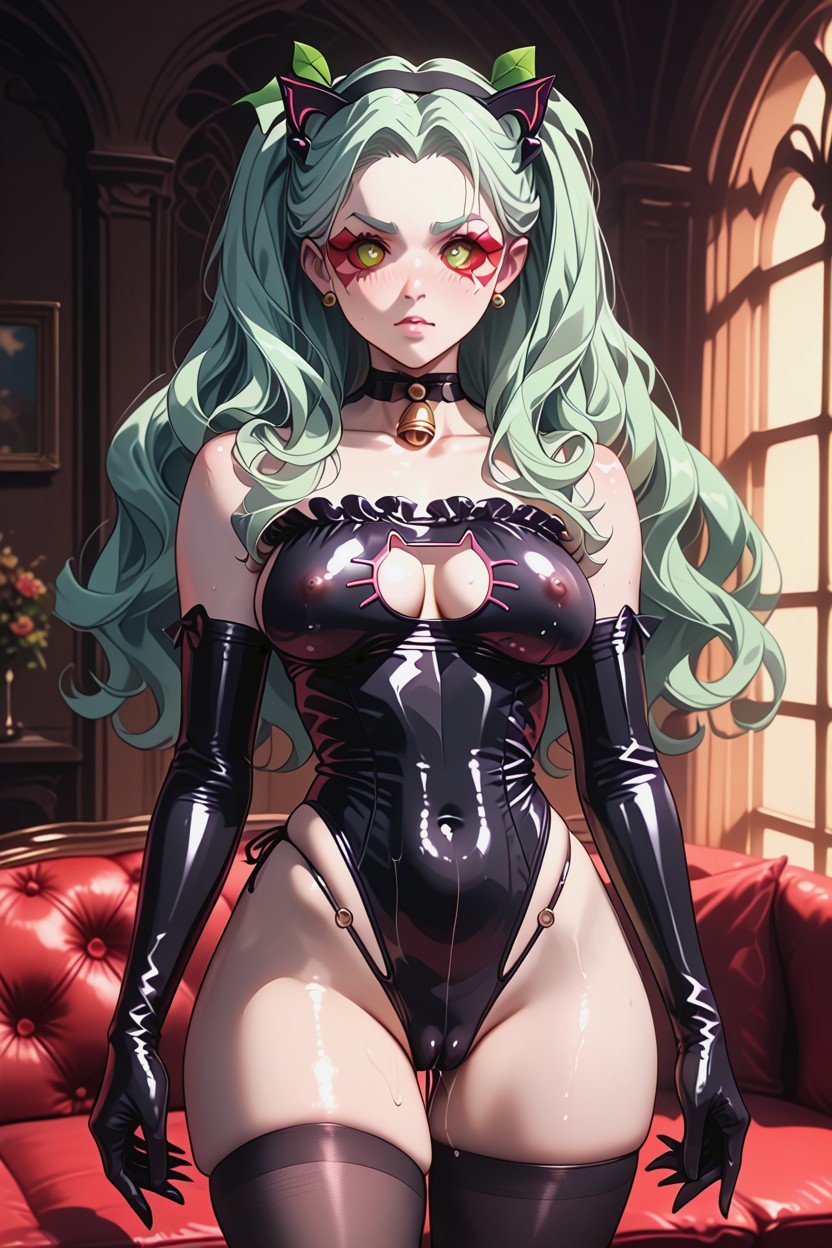 Detailed Face, Bell Choker, Rounded Ass Hentai AI Porn