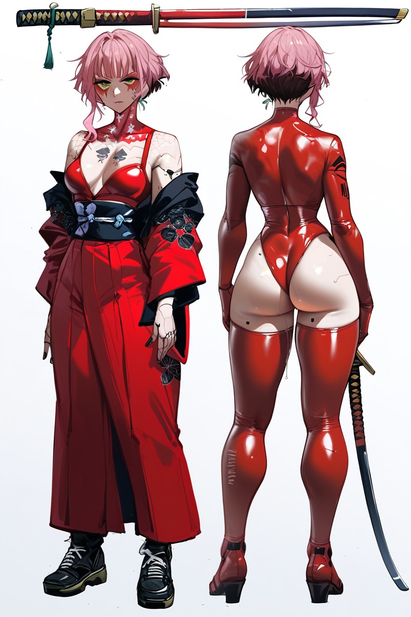Legs Tattoos, Wasp Waist, Shoulders Tattoos Hentai AI Porn