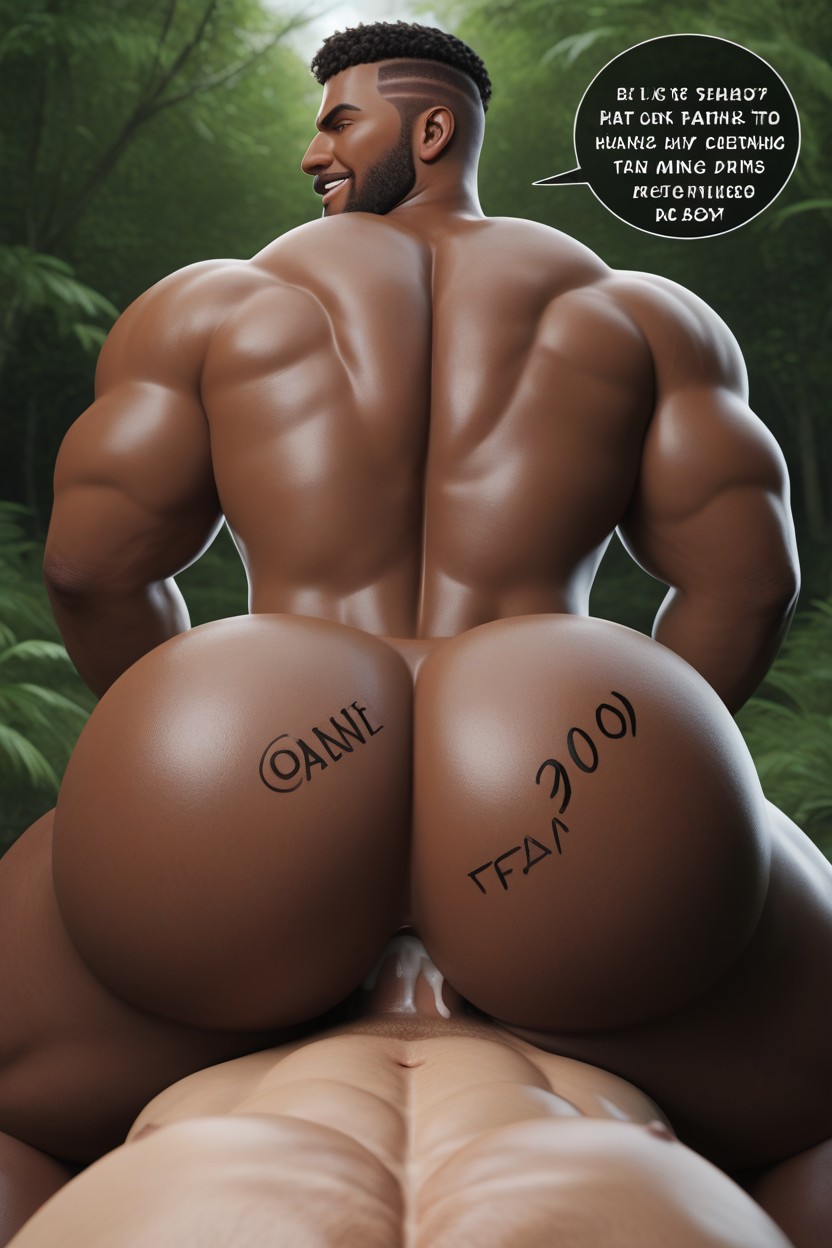 Body Writing On Ass Is Top Begging Bottom To Spare Him Because He Knows He Will Cum And Die Soon, Body Writing, Dom Bottom AI Gay Porn