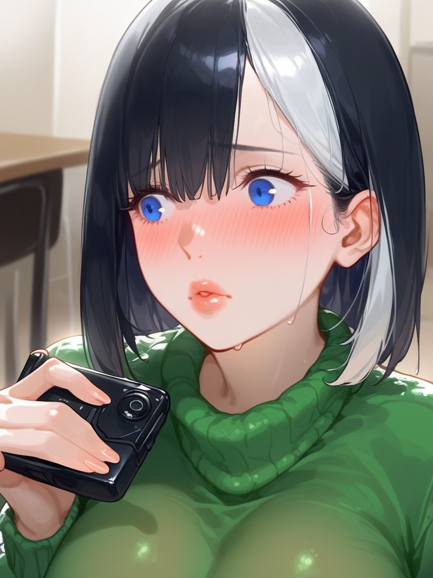 Fair Skin, Holding A Photography Camera, Shocked Hentai AI Porn