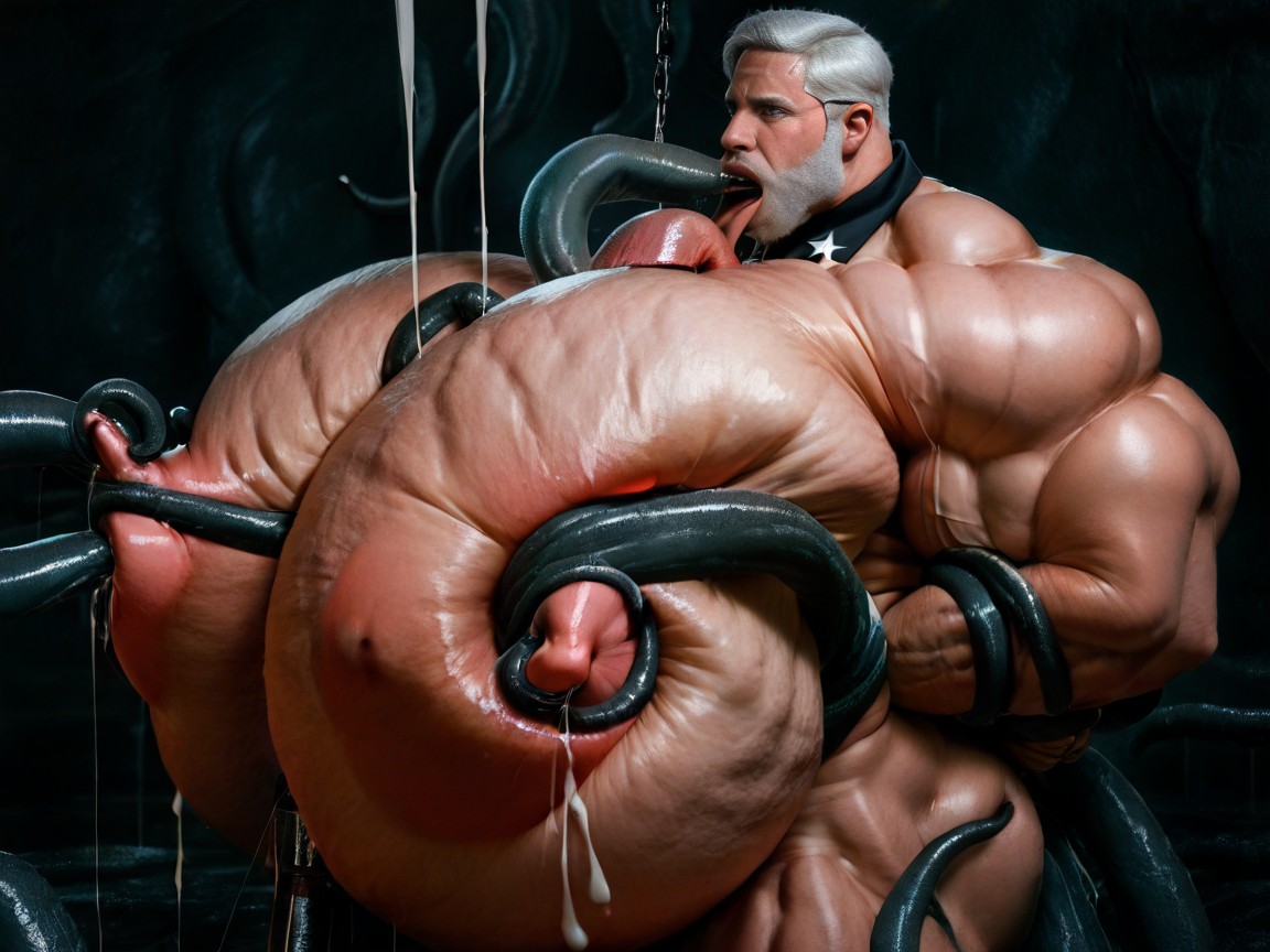 Hyper Bulky, Angry, Lactation AI Gay Porn
