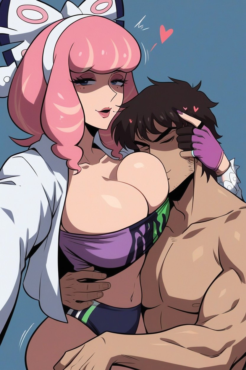Rounded Breasts, Mans Head On Klaras Breasts, 18+ Hentai AI Porn