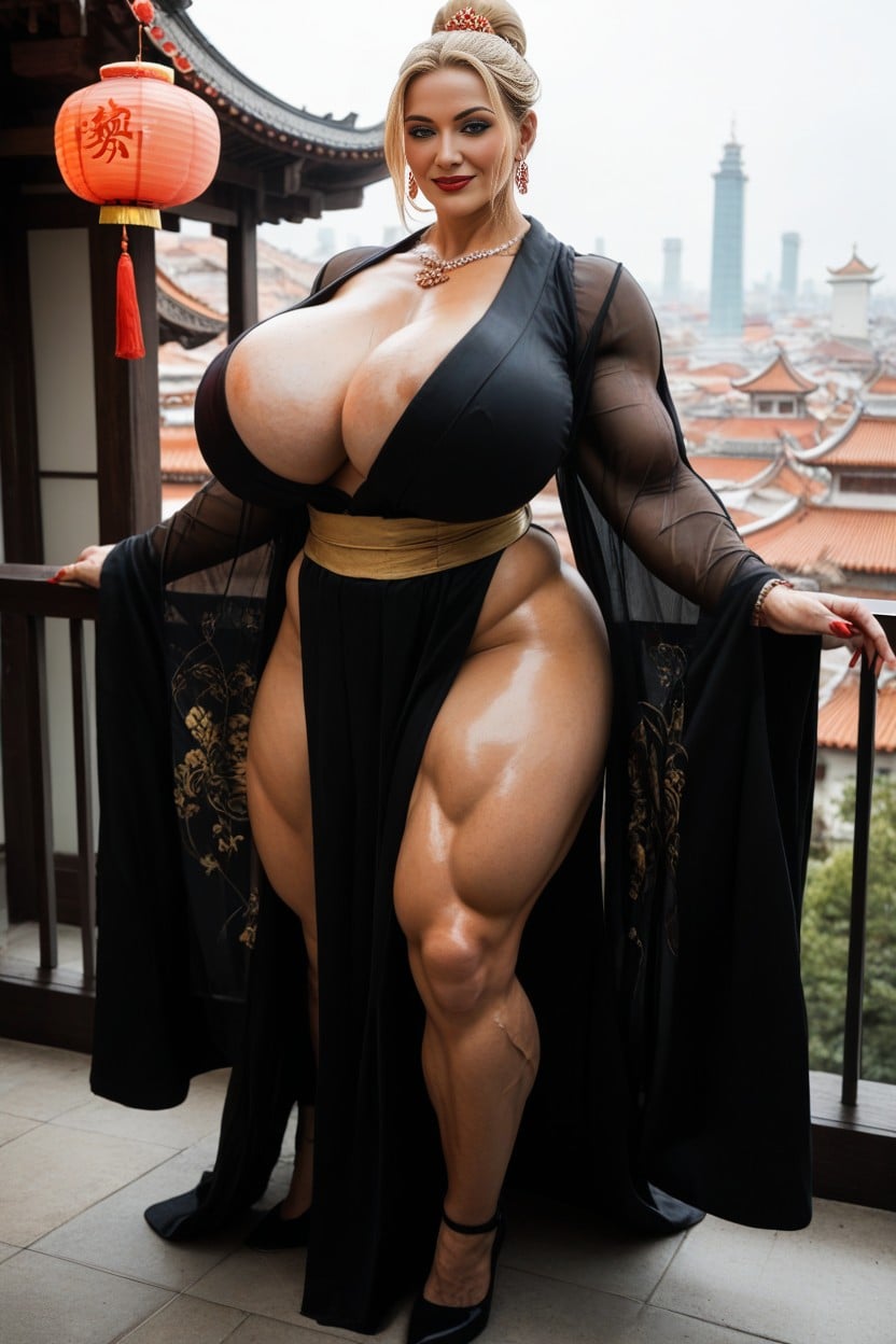 Hyper Gigantic Breasts, Thick Blonde Hair, Bbw AI Porn