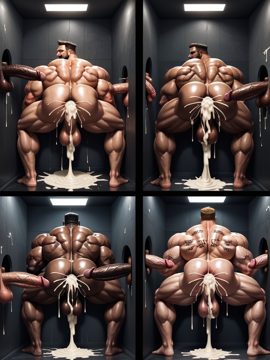 Excessive Cum, Excessive Drool, Cum Puddle AI Gay Porn