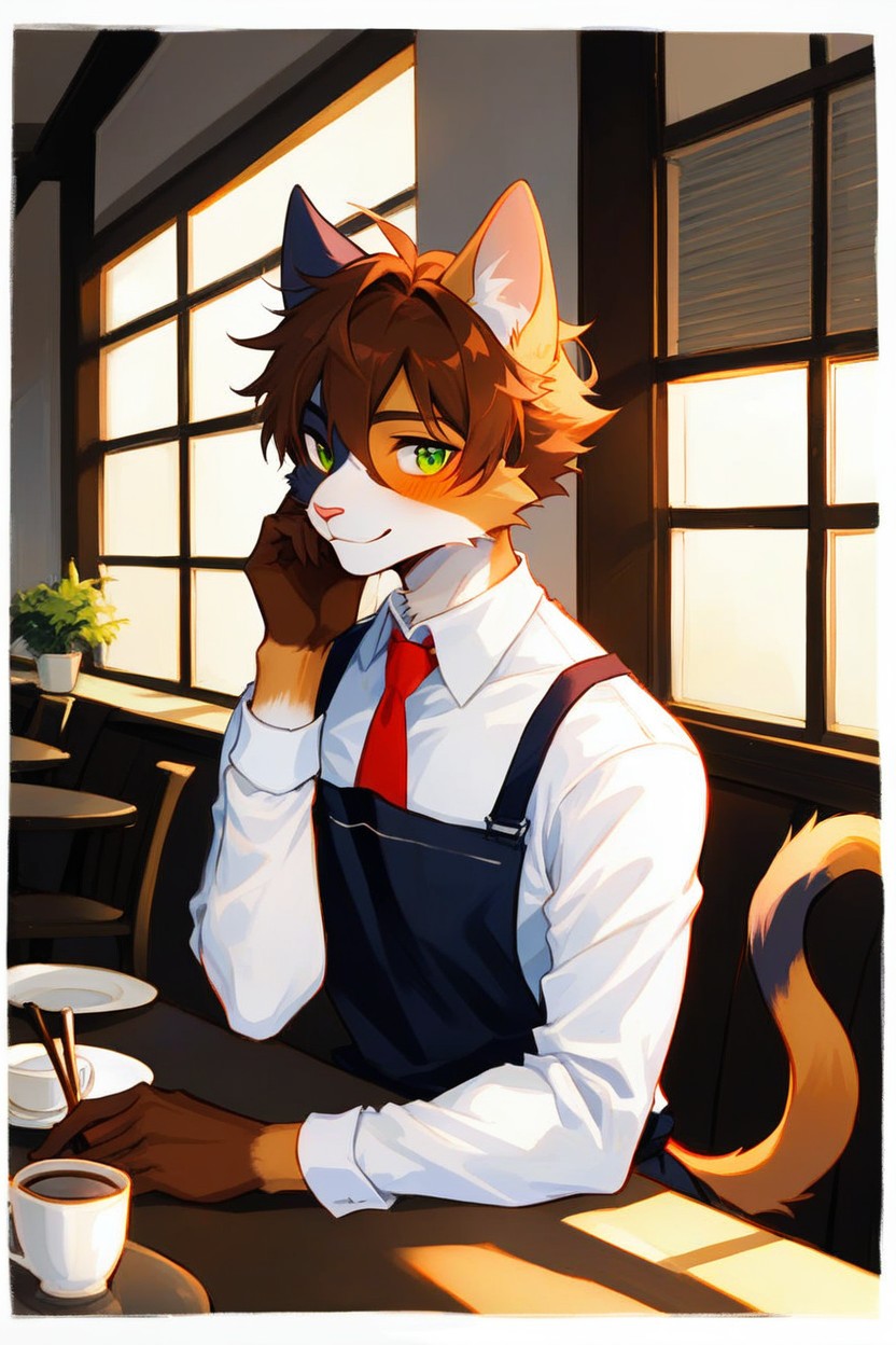 Shy Smile, Date, Brown Fur Around Left Eye Furry AI Porn