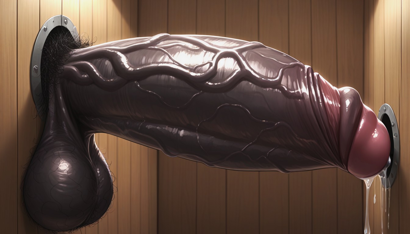 Bulbous Penis, 사이드뷰, Hairy Balls AI 포르노