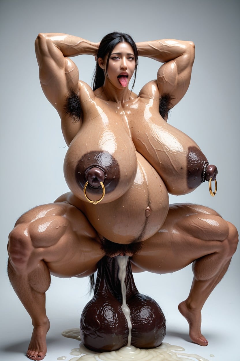 Thicc, Oiled Skin, Naked Азиатское AI порно