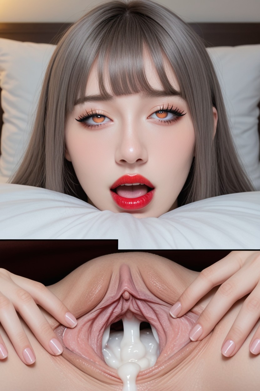 Full Bangs, 衣服が破れる, Spread Legs アジアのAIポルノ
