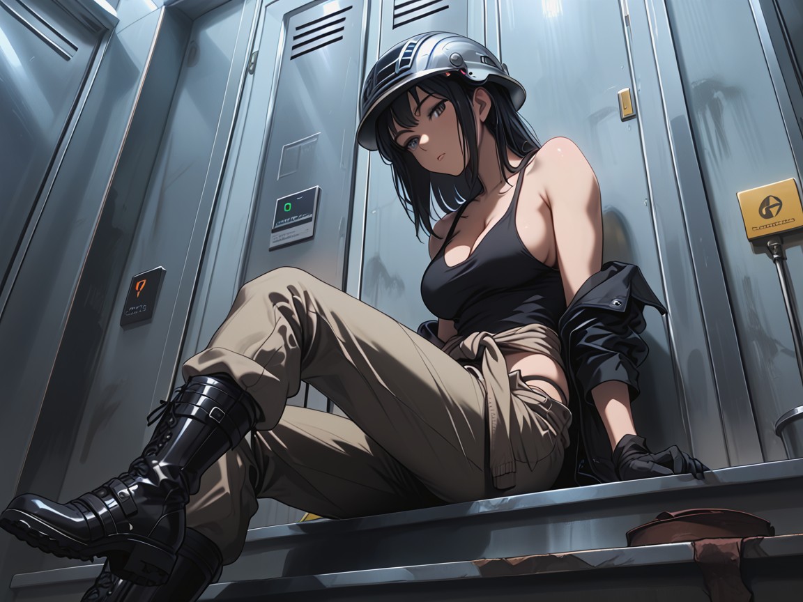 18+, Hands Pulling Down Pants, Side View Hentai AI Porn